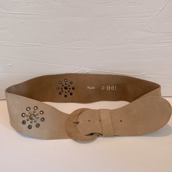 Garugliers 3” Tan Weathered Leather Belt Italy Medium - Picture 3 of 11